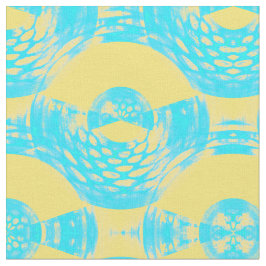 Abstracte Aqua en Geel Stof