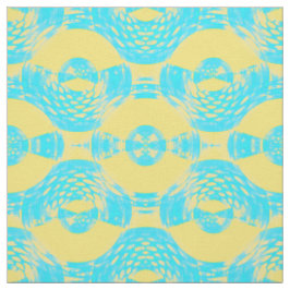 Abstracte Aqua en Geel Stof