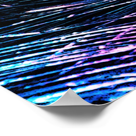 Abstracte Aqua en Magenta Closeup Peacock Feathers Poster (Hoek)