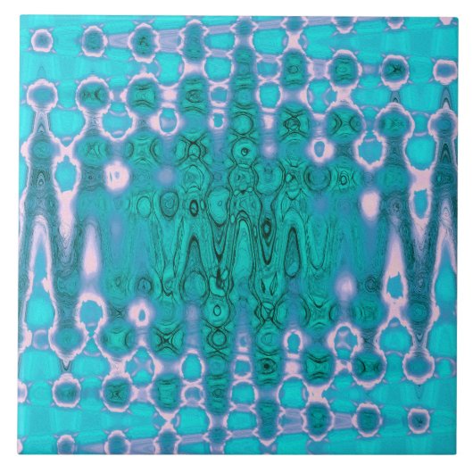 Abstracte Aqua en Pink Wavy Tie Dye Clouds Tegeltje (Voorkant)