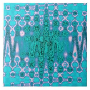 Abstracte Aqua en Roze Golvende Tie Dye Wolken Tegeltje