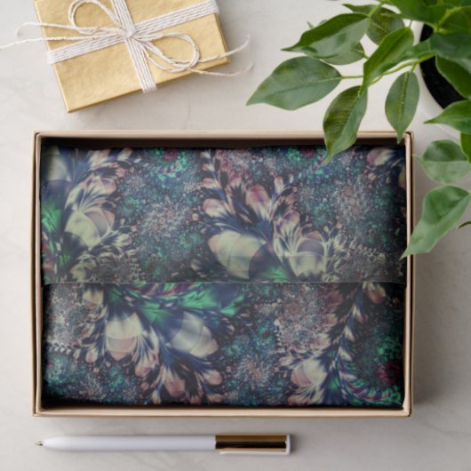 Abstracte Aqua Fractal 36 Achtergrond Tissuepapier (Geschenk)