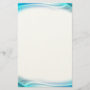 Abstracte Aqua Golven Stilstaand Briefpapier