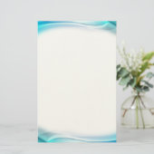 Abstracte Aqua Golven Stilstaand Briefpapier (Staand voorkant)