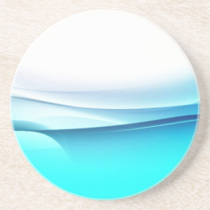 Abstracte Aqua Golven Zandsteen Onderzetter