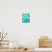 Abstracte Aqua Green Agate II Waterverf Art Poster (Keuken)