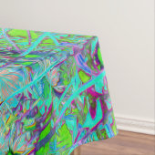 Abstracte Aqua Green en Paarse Coneflower Garden Tafelkleed (Voorbeeld)
