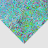 Abstracte Aqua Green en Paarse Coneflower Garden Tissuepapier (Detail)