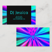 Abstracte Aqua Neon Lights Night Club DJ Visitekaartje (Voorkant / Achterkant)