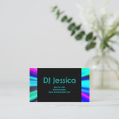 Abstracte Aqua Neon Lights Night Club DJ Visitekaartje (Staand voorkant)
