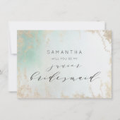 Abstracte Aqua Ombre Fade met Frosted Gold Glitter (Voorkant)