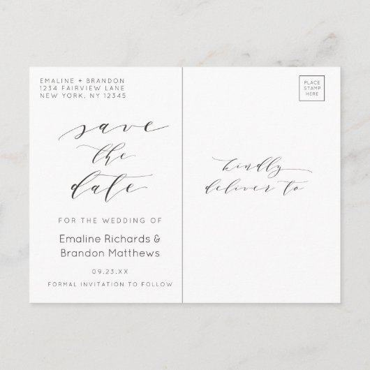 Abstracte Aqua Ombre Fade met Frosted Gold Glitter Aankondigingskaart (Achterkant)