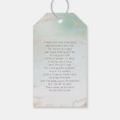 Abstracte Aqua Ombre Fade met Frosted Gold Glitter Cadeaulabel (Achterkant)