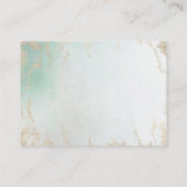Abstracte Aqua Ombre Fade met Frosted Gold Glitter Informatiekaartje (Achterkant)