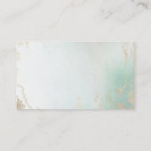 Abstracte Aqua Ombre Fade met Frosted Gold Glitter Informatiekaartje (Achterkant)