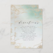 Abstracte Aqua Ombre Fade met Frosted Gold Glitter Informatiekaartje (Voorkant / Achterkant)