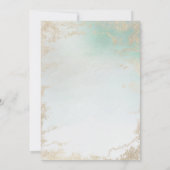 Abstracte Aqua Ombre Fade met Frosted Gold Glitter Kaart (Achterkant)
