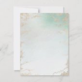 Abstracte Aqua Ombre Fade met Frosted Gold Glitter Kaart (Achterkant)