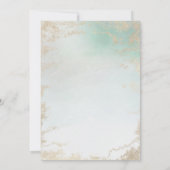 Abstracte Aqua Ombre Fade met Frosted Gold Glitter Kaart (Achterkant)