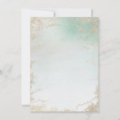 Abstracte Aqua Ombre Fade met Frosted Gold Glitter Kaart (Achterkant)