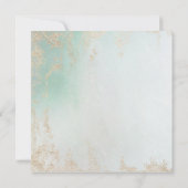 Abstracte Aqua Ombre Fade met Frosted Gold Glitter Kaart (Achterkant)