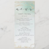 Abstracte Aqua Ombre Fade met Frosted Gold Glitter Menu (Voorkant)