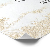 Abstracte Aqua Ombre Fade met Frosted Gold Glitter Poster (Hoek)