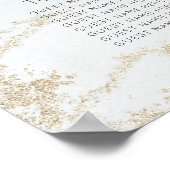 Abstracte Aqua Ombre Fade met Frosted Gold Glitter Poster (Hoek)