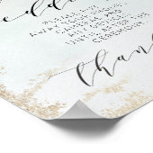 Abstracte Aqua Ombre Fade met Frosted Gold Glitter Poster (Hoek)