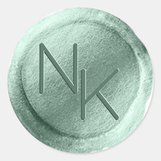 Abstracte Aqua Ombre Fade met Frosted Gold Glitter Ronde Sticker (Voorkant)