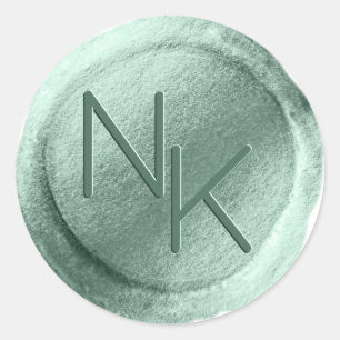 Abstracte Aqua Ombre Fade met Frosted Gold Glitter Ronde Sticker