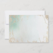 Abstracte Aqua Ombre Fade met Frosted Gold Glitter RSVP Kaartje (Achterkant)
