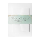 Abstracte Aqua Ombre Fade met Frosted Gold Glitter Uitnodigingen Wikkel (Voorkant Voorbeeld)