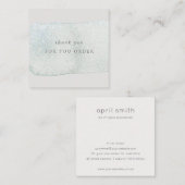 Abstracte Aqua Silver Brush Stoke Hartelijk dank Vierkante Visitekaartje (Voorkant / Achterkant)