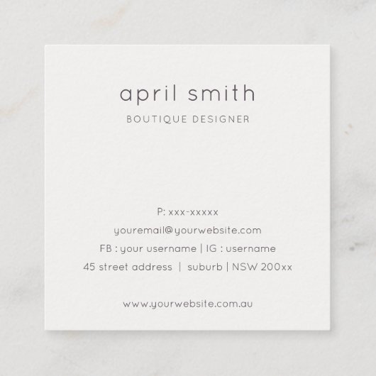 Abstracte Aqua Silver Brush Stoke Hartelijk dank Vierkante Visitekaartje (Achterkant)