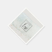 Abstracte Aqua Silver Brush Stoke Waterverf Logo Servet (Hoek)