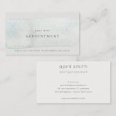 Abstracte Aqua Silver Stoke Waterverf Benoeming Visitekaartje (Voorkant / Achterkant)