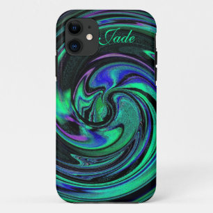 Abstracte Aqua Swirls iPhone 5 Hoesje