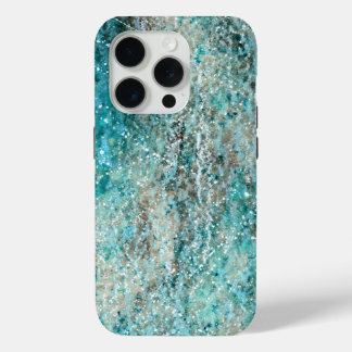 Abstracte Aqua Waterverf bloeien iPhone 15 Pro Case