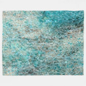 Abstracte Aqua Waterverf Flourish 60 "x80" Fleece Deken (Voorkant (Horizontaal))