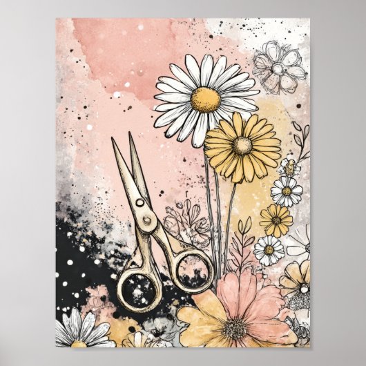 Abstracte aquarel bloemkunst poster (Voorkant)
