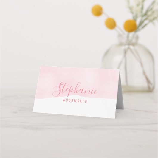 Abstracte aquarel Blush roze plaats kaart Plaatskaartje (Voorkant)
