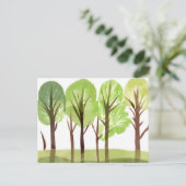 Abstracte Aquarel Bomen en Boomtakken  Briefkaart (Staand voorkant)