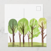 Abstracte Aquarel Bomen en Boomtakken  Briefkaart (Voorkant / Achterkant)