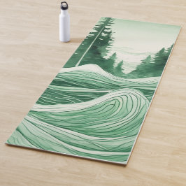 Abstracte Aquarel Bos Natuur Stroom Yoga Mat | 