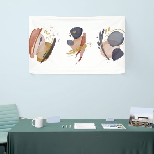 Abstracte aquarel elementen spandoek (Beurs)