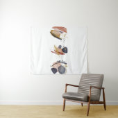 Abstracte aquarel elementen wandkleed (In Situ (horizontaal))