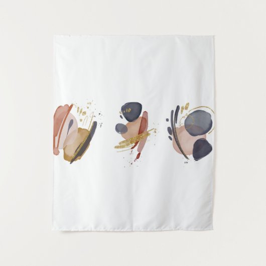 Abstracte aquarel elementen wandkleed (Voorkant)