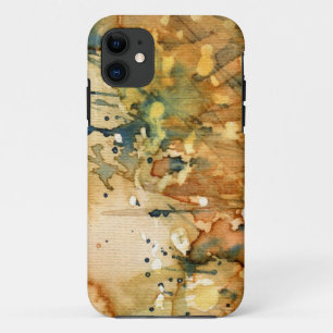 Abstracte aquarel en oude achtergrond iPhone 11 hoesje