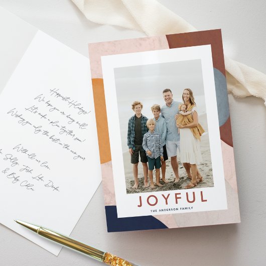 Abstracte Aquarel Geschilderde Vormen Boho Foto Feestdagen Kaart